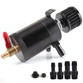 WENJTP front view red oil catch can showing compact design and finish for cleaner intake