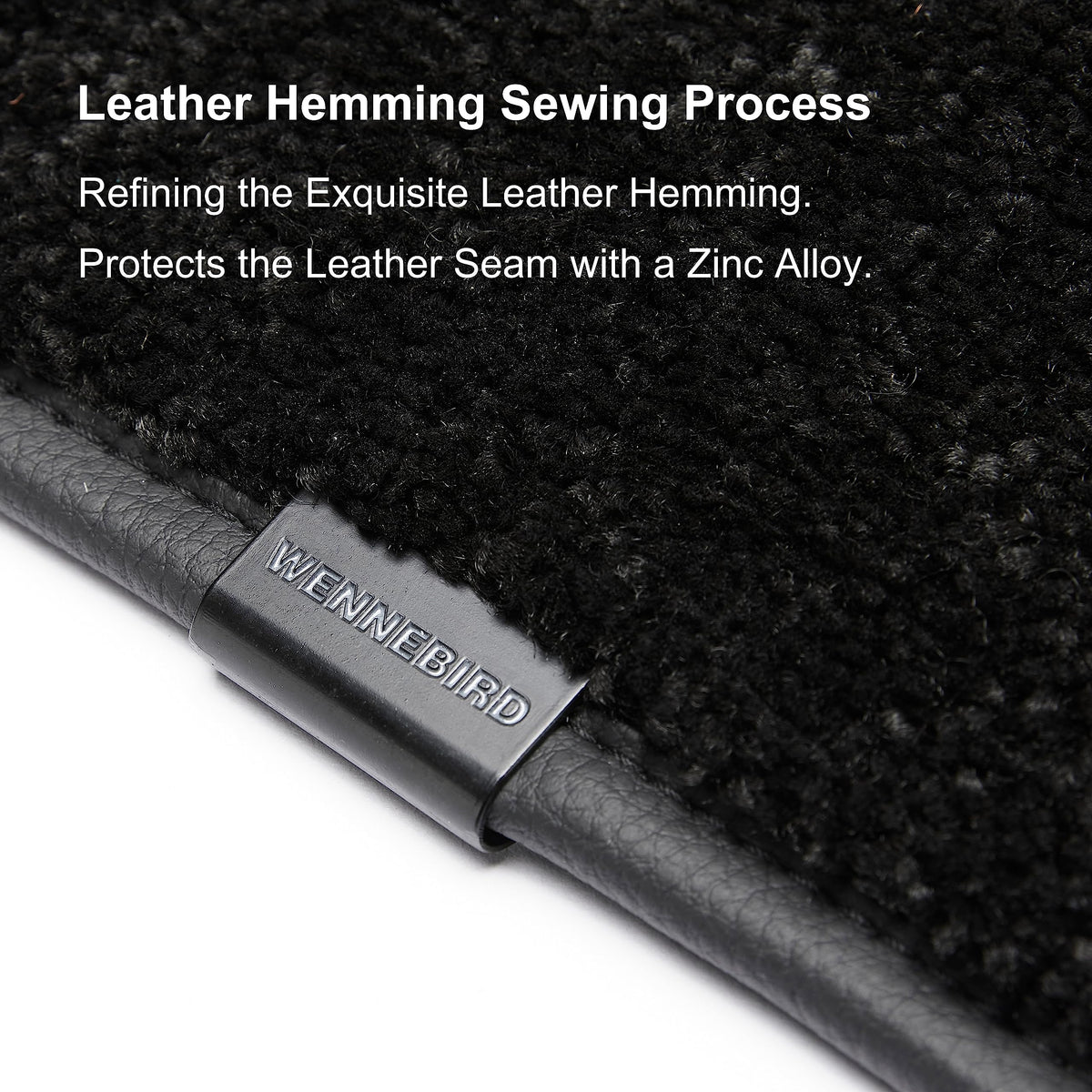 WENNEBIRD mat being rinsed outside showing easy cleaning and water resistance