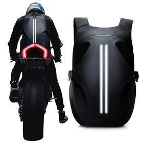 WEPLAN backpack front view showing streamlined design and storage benefit