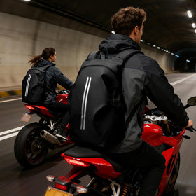 WEPLAN backpack with helmet inside demonstrating secure helmet carry benefit