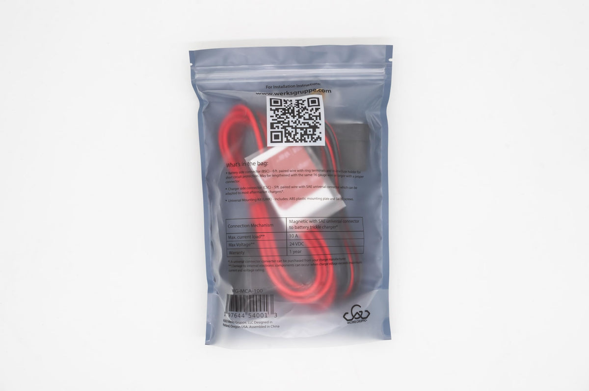 Werks Gruppe ChargeSafe LED indicator illuminated to confirm correct connection