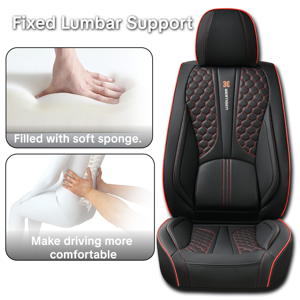 Wertigen rear bench covers adjusted to fit demonstrating universal fit advantage
