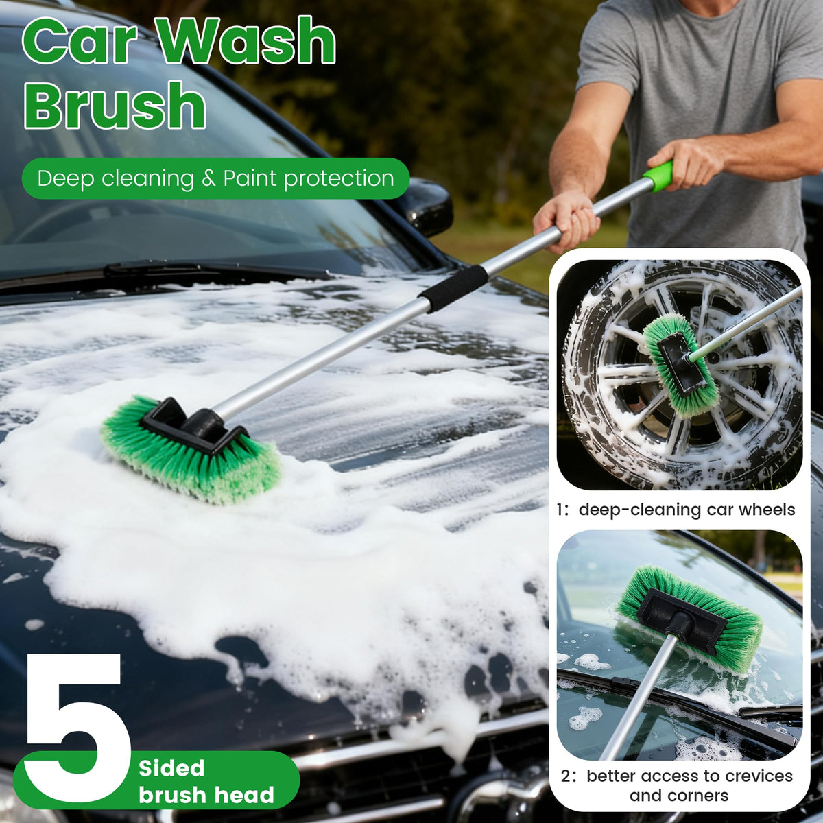 WESBRITE PVC bristles close-up showing durable soft texture for gentle cleaning