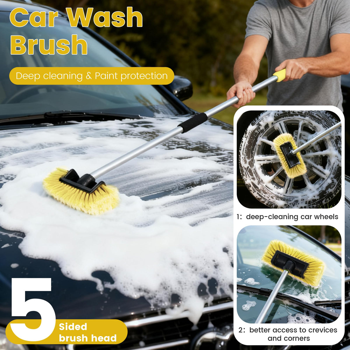 WESBRITE close-up of soft PVC bristles showing gentle, non-scratch cleaning