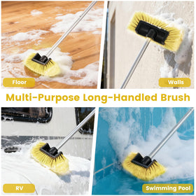 WESBRITE brushing an RV exterior for safe large-surface washing and efficiency