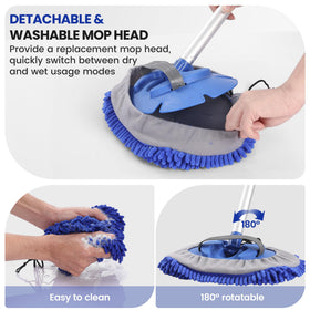 WESBRITE extendable handle at 60 inches reaching SUV roof, reduces stretching benefit