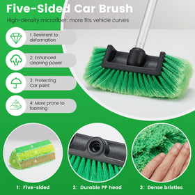 WESBRITE brush in use washing SUV roof showing easier high-area cleaning