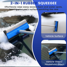 WESBRITE dual-ended squeegee with sponge and silicone blade, streak-free window benefit