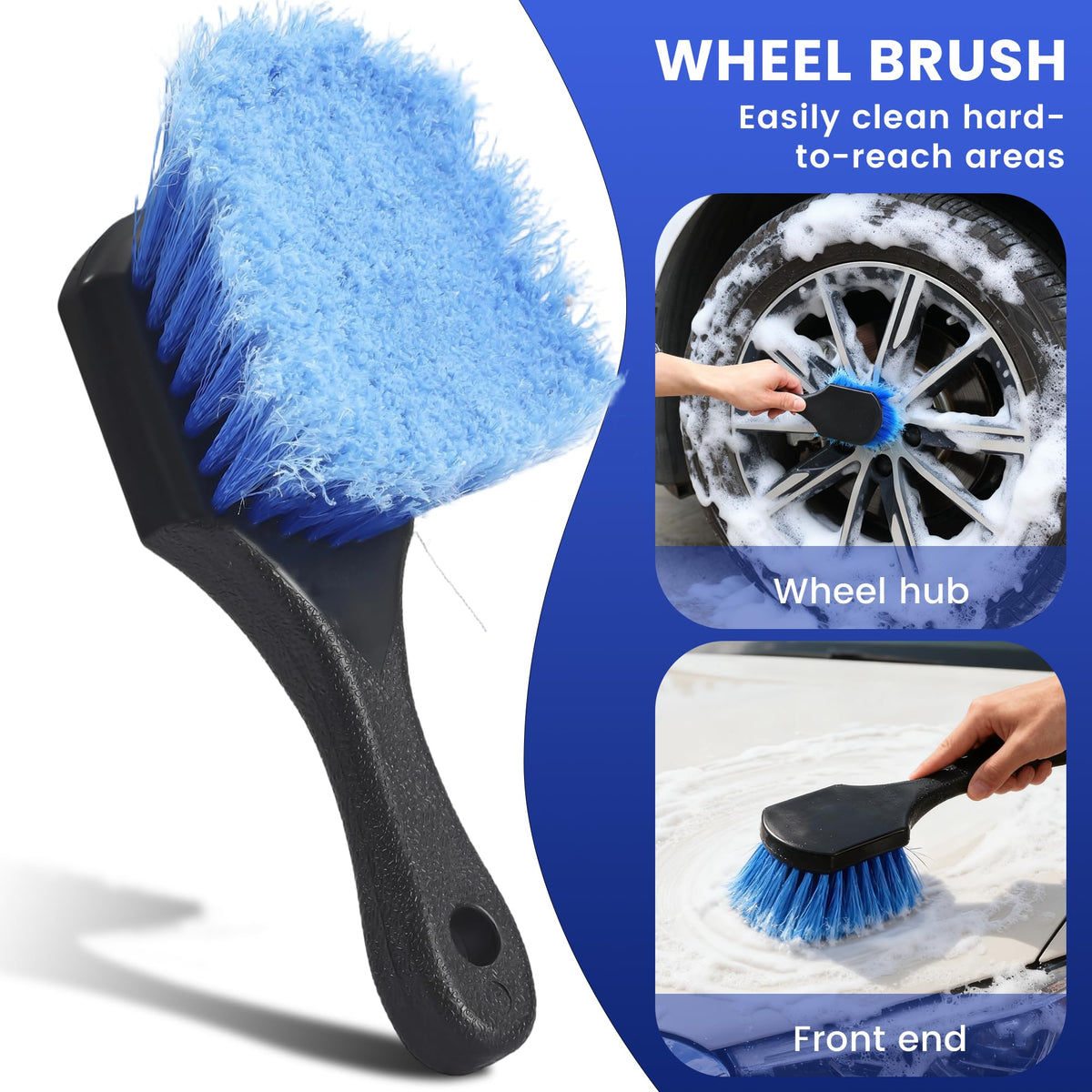 WESBRITE wheel brush bristles cleaning rim crevices, deep-cleaning benefit