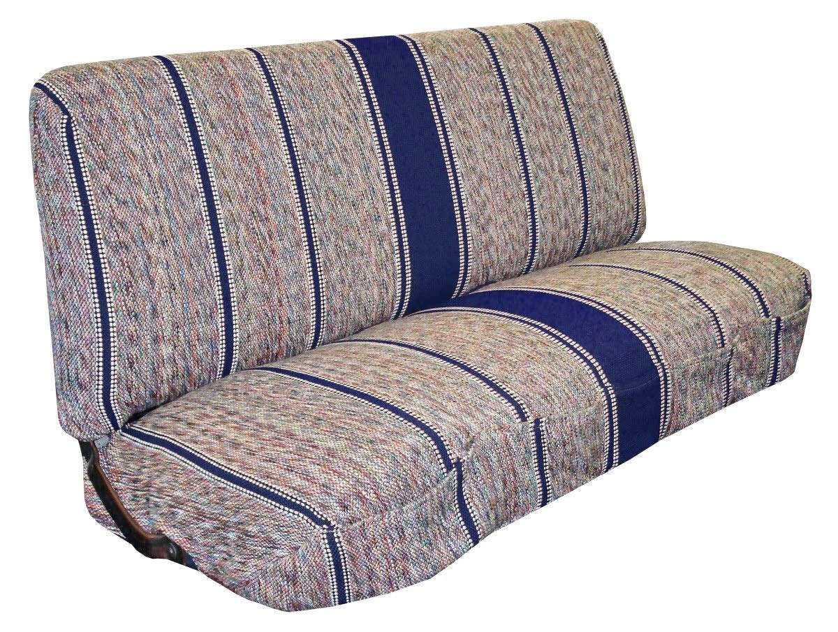 West Coast Auto front view of blue Baja bench cover showing fit and protection