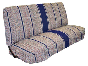 West Coast Auto front view of blue Baja bench cover showing fit and protection