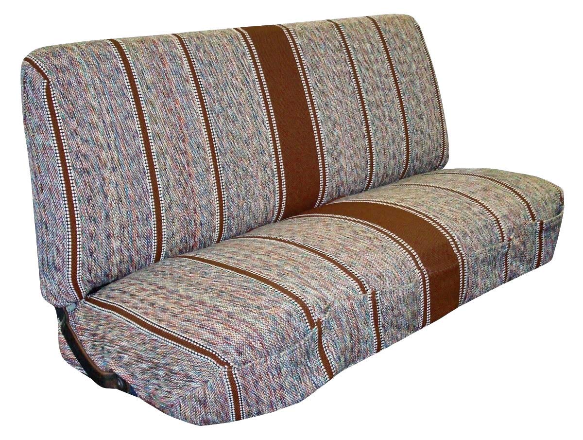 West Coast Auto front view of brown Baja bench cover showing full-seat protection