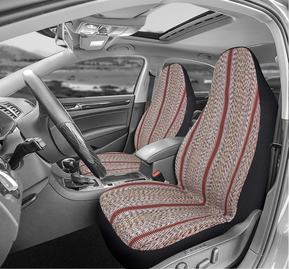 West Coast Auto close-up of woven Baja texture highlighting durable fabric benefit