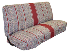 West Coast Auto front view showing full red saddle blanket cover protecting bench seat