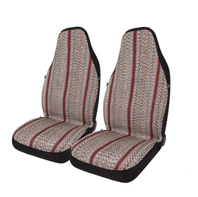West Coast Auto front view of red Baja seat covers showing refreshed interior benefit