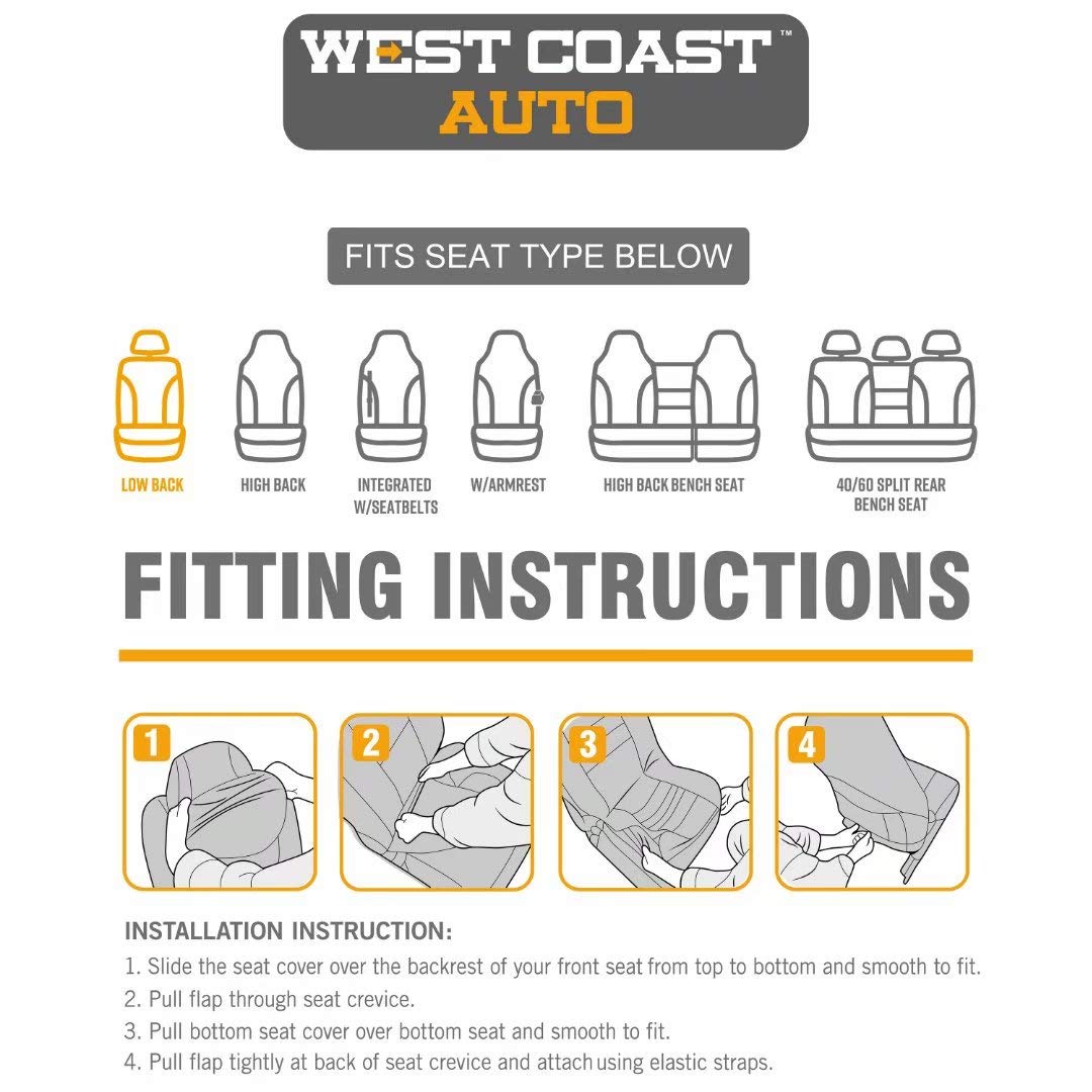 West Coast Auto seat cover protecting from kids and pet messes for easy cleanup