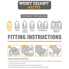 West Coast Auto seat cover protecting from kids and pet messes for easy cleanup