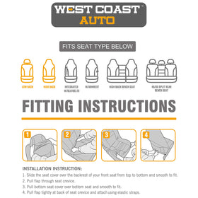 West Coast Auto seat cover next to ruler for size comparison convenience benefit