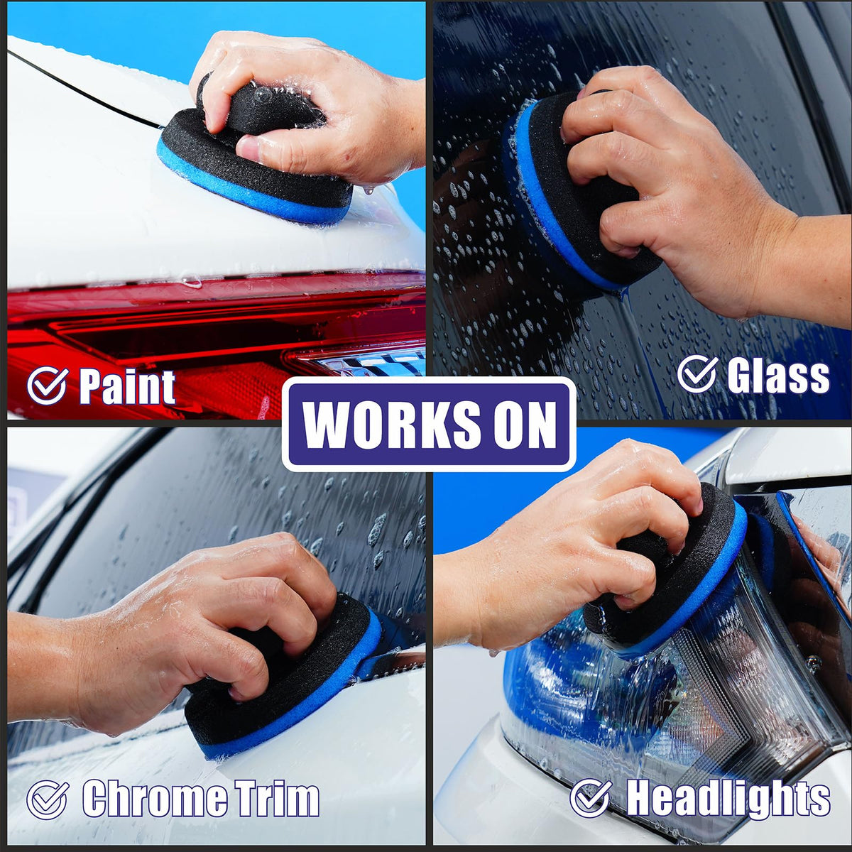 WEST HORSE pad used during car detailing showing time-saving benefit