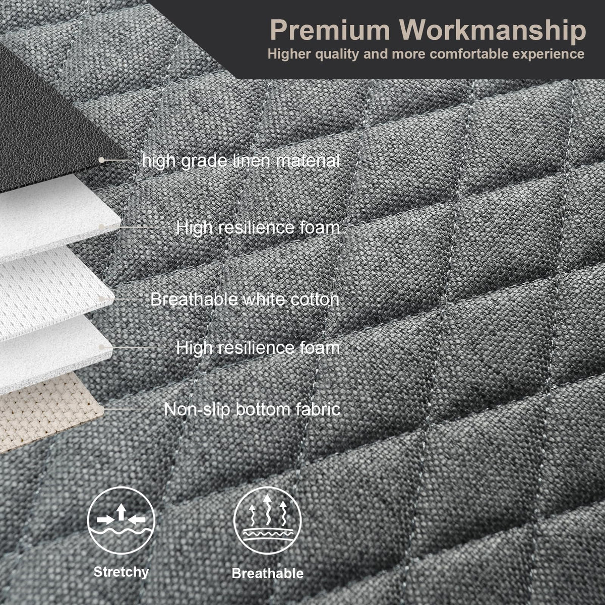 West Llama diamond pattern closeup showing textured linen finish