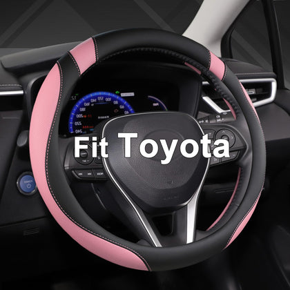 West Llama front view on steering wheel showing fit and color contrast