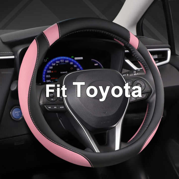 West Llama front view on steering wheel showing fit and color contrast