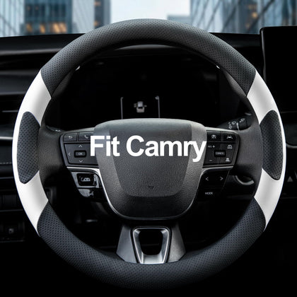 West Llama front view of steering wheel cover showing fit and style benefit