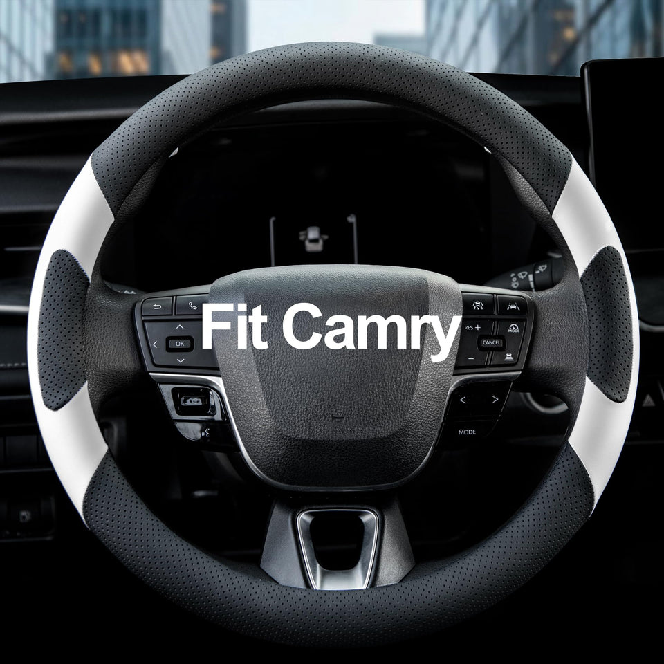 West Llama front view of steering wheel cover showing fit and style benefit