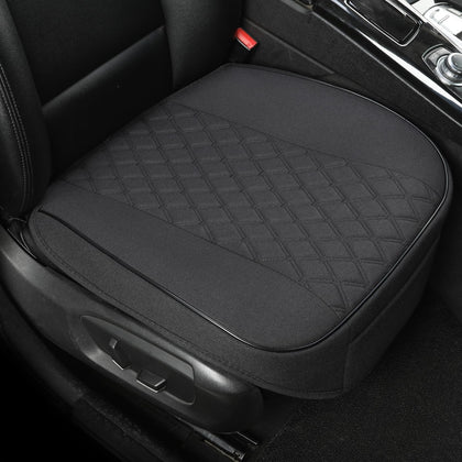 West Llama front seat cover front view showing neat fit and protection