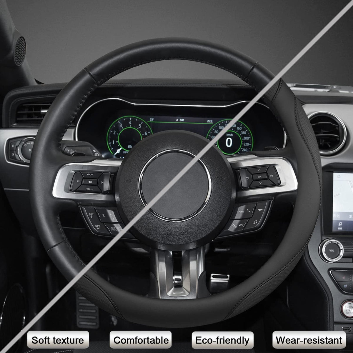 West Llama installed on Ford steering wheel for neat, protective appearance