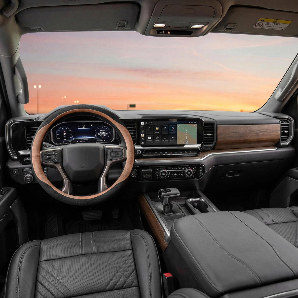 West Llama installed on Chevy Silverado steering wheel improving grip and look