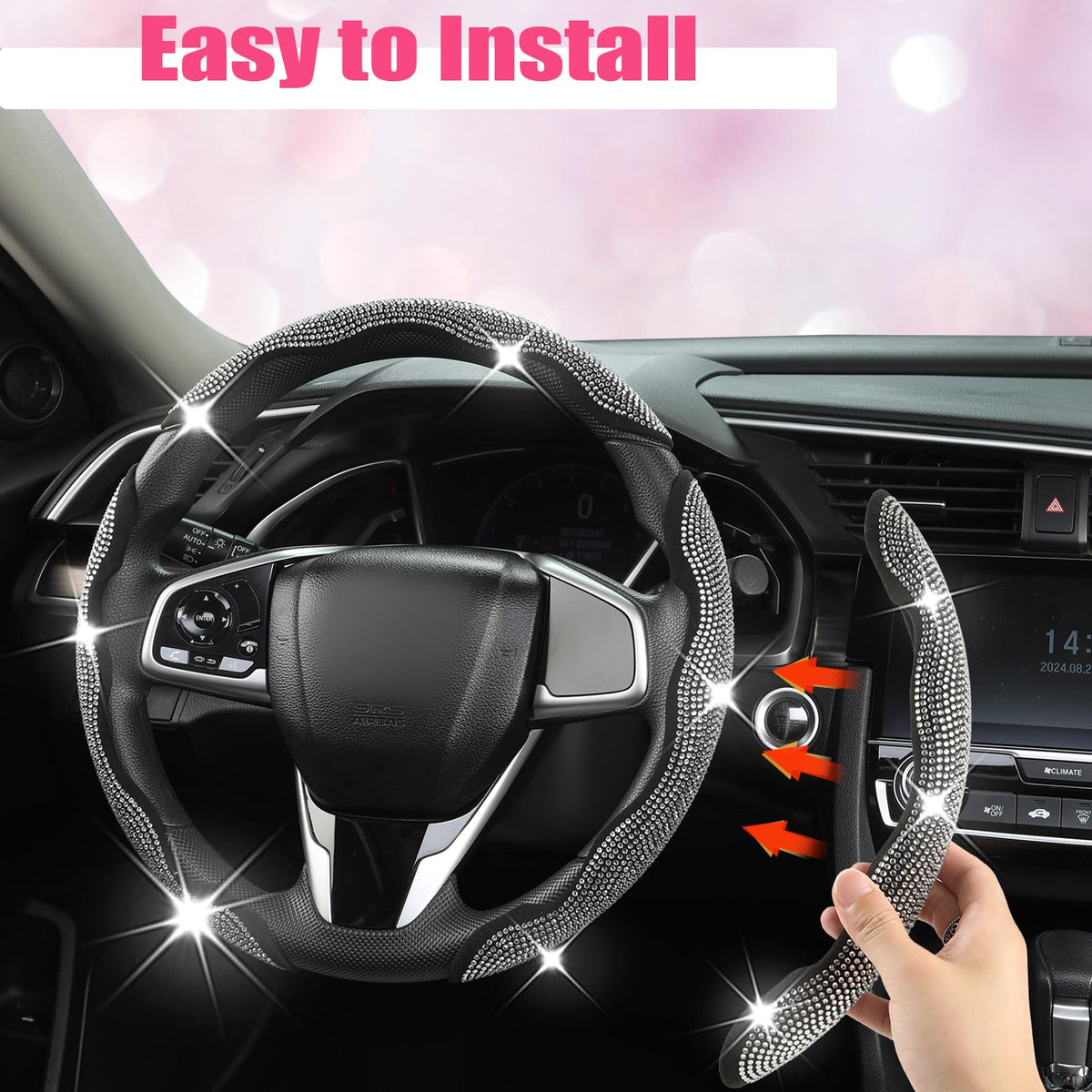 West Llama installed on steering wheel improving grip and interior style