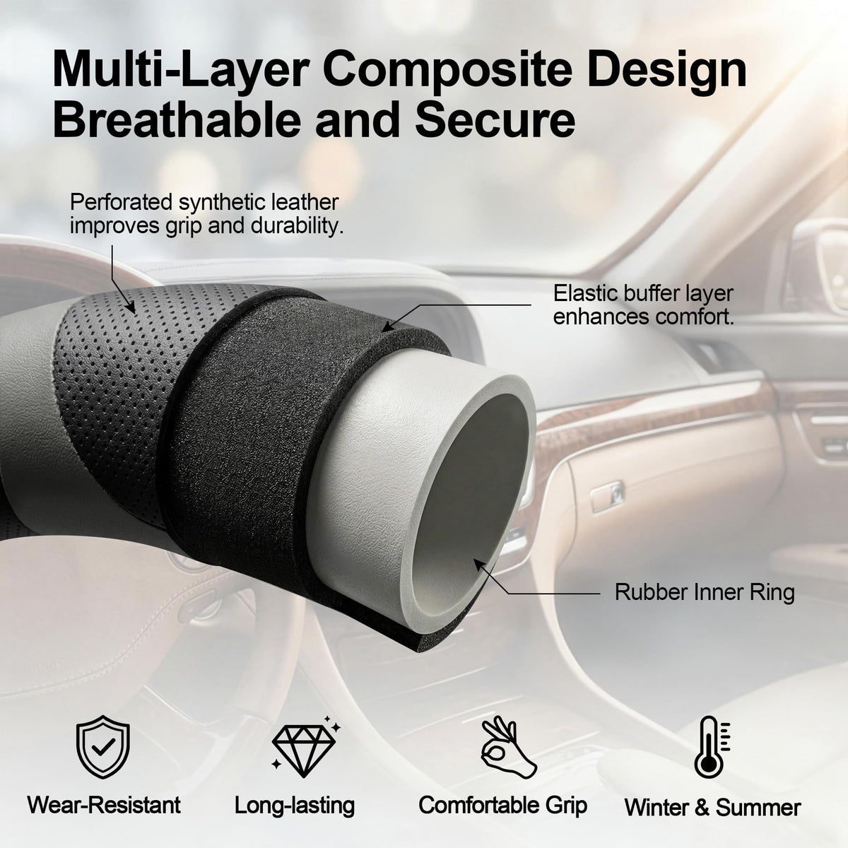 West Llama cover beside ruler showing 14.5–15 inch fit for accurate sizing