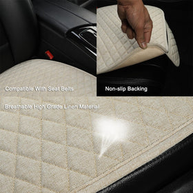 West Llama seat pad installed in sedan demonstrates easy, secure fit