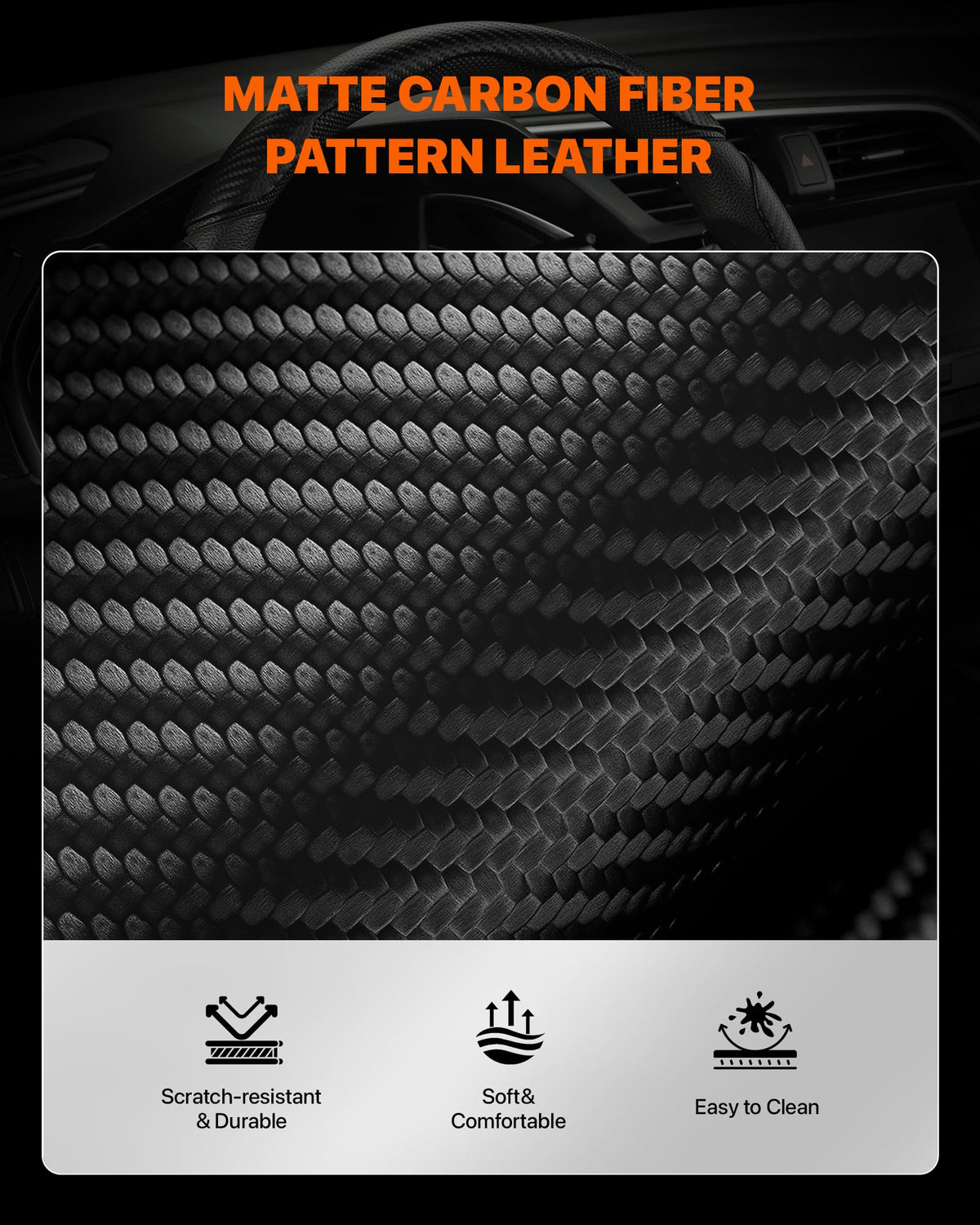 West Llama cover next to ruler showing fit for 14–16 inch steering wheels