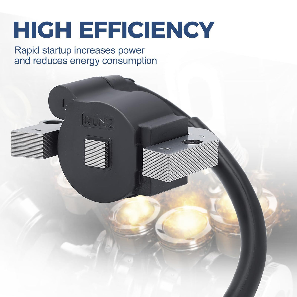 Wetenex ignition coil installed on engine demonstrating improved starting benefit