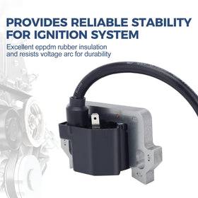 Wetenex coil installed on mower engine demonstrating direct-fit compatibility advantage