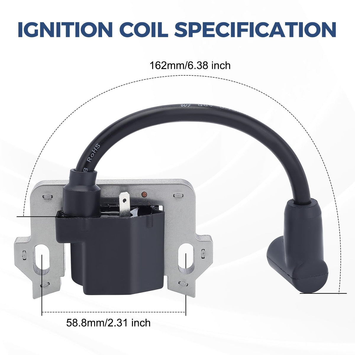Wetenex coil next to ruler showing compact size for quick visual fit verification