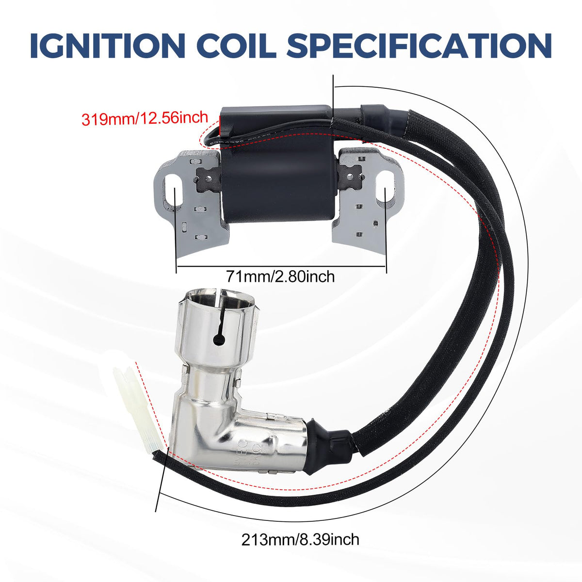 Wetenex ignition coil size compared to coin for scale and fit confirmation