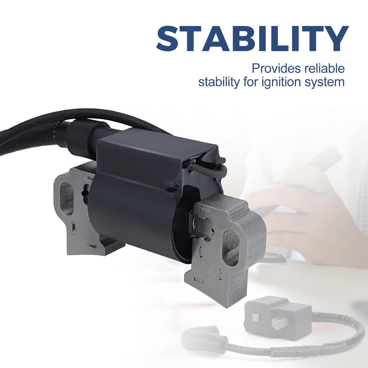 Wetenex ignition coil with plug wire attached showing correct connection