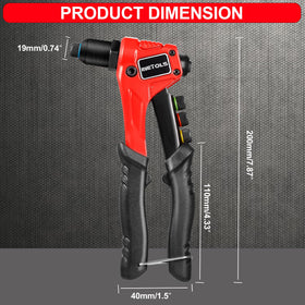 WETOLS rivet gun in use with one hand demonstrating easier fastening