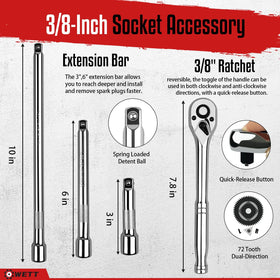 WETT sockets with laser-etched size markings for fast identification and efficient workflow