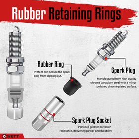 WETT socket interior with rubber retaining ring visible to protect and secure spark plugs