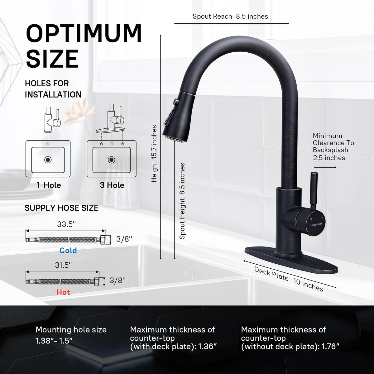 WEWE close-up of stainless steel handle highlighting smooth control and durability