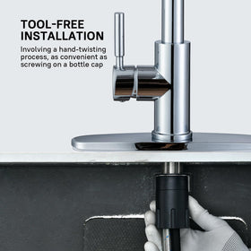 WEWE faucet installed in kitchen lifestyle scene offering polished look and functionality