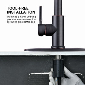 WEWE faucet in a kitchen setting demonstrating farmhouse style and functionality