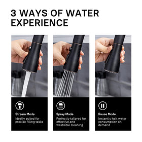 WEWE side profile of high-arc spout providing extra sink clearance