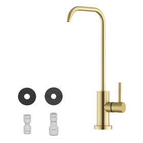 WEWE gold faucet front view showing elegant design and filtered water benefit