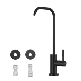 WEWE matte black faucet front view showing sleek design and stylish look