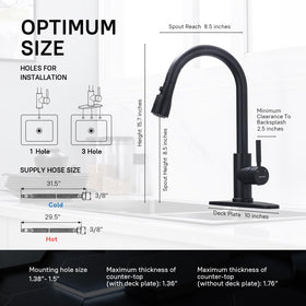 WEWE pull-down sprayer in use rinsing dishes benefit: flexible reach for deep pots